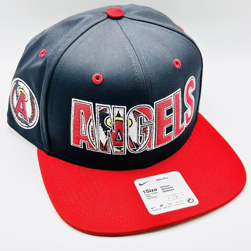 Los Angeles Angels Nike Pro Retro Logo Wordmark Hat Cap Snapback Adjustable MLB